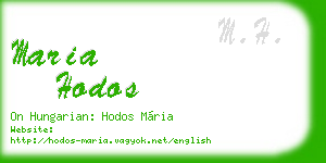 maria hodos business card
